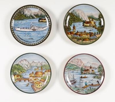 Vier Wandteller - Schalen, Pesendorfer Keramik, Gmunden, Ende 20. Jahrhundert - Kunst & Antiquitäten
