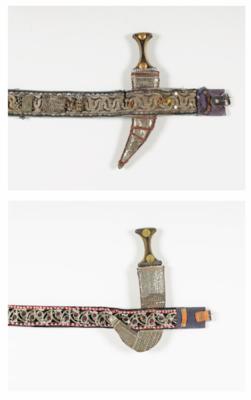 Zwei jemenitische Dolche "Dschambija", um 1900 und 1. Hälfte 20. Jahrhundert - Umění, starožitnosti, šperky