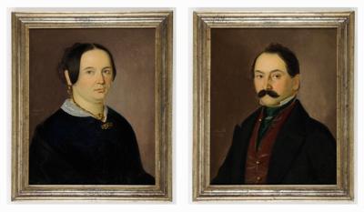 Maler um 1853, 2 Bilder: - New Year's auction