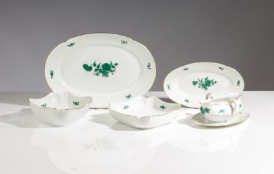 2 ovale Platten, 2 Schüsseln, Sauciere, Wiener Porzellanmanufaktur Augarten, 2. Hälfte 20. Jahrhundert - Umění a starožitnosti