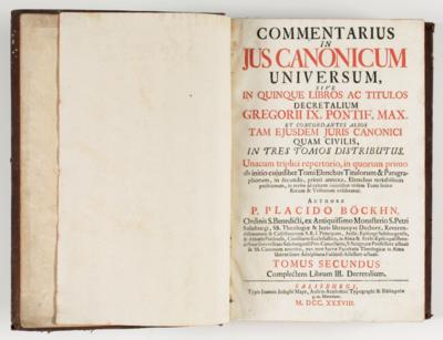 Buch: Commentarius in JUS CANONICUM universum, Salzburg, 1738 - Umění a starožitnosti