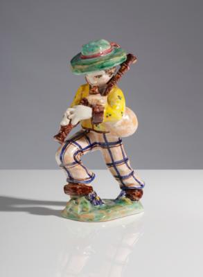 Dudelsackspieler, Linzer Keramik, Mitte 20. Jahrhundert - Arte e antiquariato