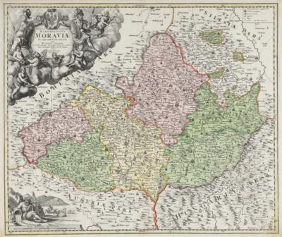 Landkarte von Mähren, Johann Baptist Homann (1664-1724), um 1720 - Kunst & Antiquitäten
