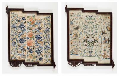 Zwei chinesische Stickarbeiten, um 1900 - Umění a starožitnosti