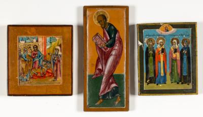 Drei Russische Ikonen, 18. und 19. Jahrhundert - Kunst & Antiquitäten
