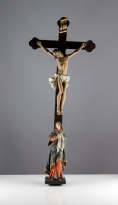 Kruzifix mit klagender Madonna, Oberösterreichischer Kulturkreis, spätes 18. Jahrhundert - Art & Antiques