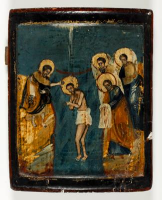 Russische Ikone "Taufe Christi im Jordan", 18. Jahrhundert - Art & Antiques
