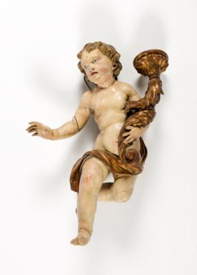 Fliegener Engel als Leuchterfigur im Barockstil, 18./19. Jahrhundert - Kunst & Antiquitäten