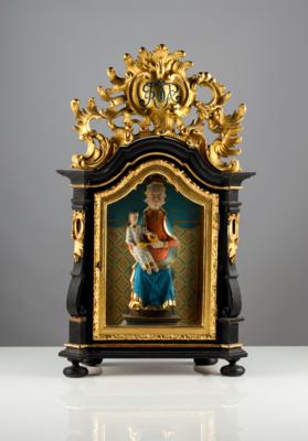 Kleine barocke Aufsatzvitrine mit Mariazeller Wallfahrtsmadonna, 18. und 19. Jahrhundert - Arte e antiquariato