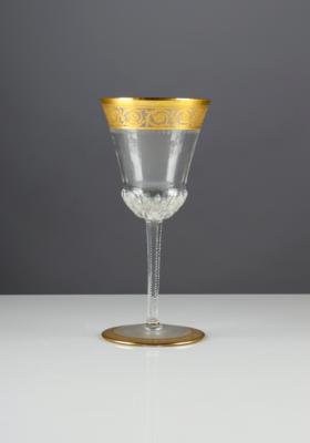 Übergroßes Weinglas - Pokal "Thistle Gold", Cristalleries de Saint Louis, Paris, Entwurf um 1908 - Arte e antiquariato