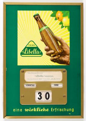 Werbetafel "Trink Libella" mit Kalender, 1950er Jahre - Art & Antiques