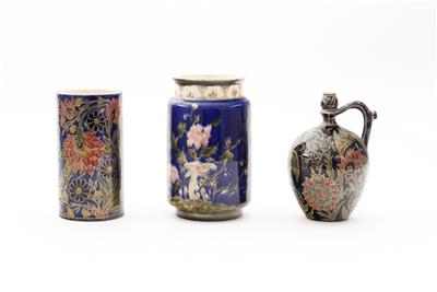 1 Vase, 2 Lampenfüße um 1900 - Asta autunnale
