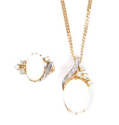 Opal-Diamantschmuckgarnitur - Spring auction