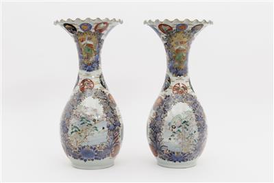 Paar Famille rose-Vasen China 19. Jh. - Kunst und Antiquitäten