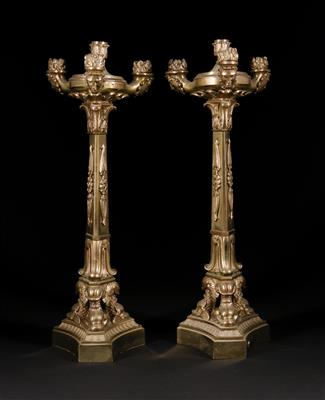 Paar Kerzenleuchter im Empire-Stil, wohl Frankreich, 19. Jahrhundert - Aukce podzim II
