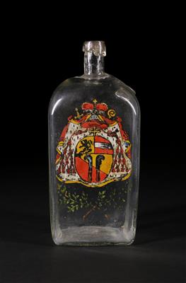 Salzburger Apothekerflasche mit fürsterzbischöflichem Wappen, Mitte 18. Jahrhundert - Aukce podzim II