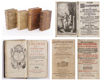 Vier antiquarische Bücher mit christlicher Thematik: a) Catholisches Gesangbuch - Autumn auction II