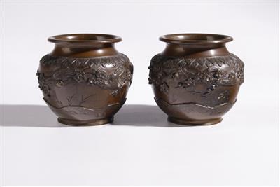 Paar kleine Vasen, Japan, Meiji-Periode - Asta di autunno