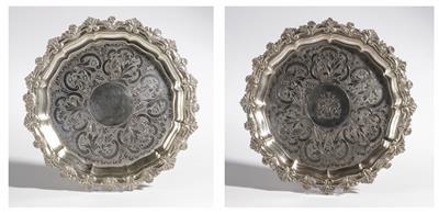 Paar runde Platten mit dem Wappen der Familie Rothschild, - Asta di autunno