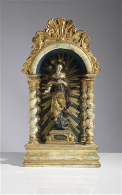 Kleiner Hausaltar mit Hl. Maria Immaculata, Süddeutsch, Ende 18. Jahrhundert - Asta di primavera