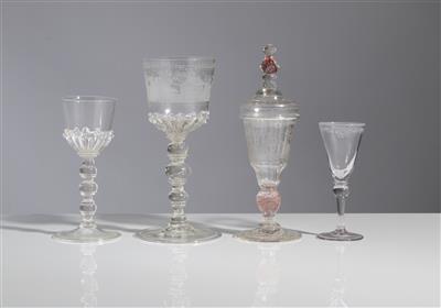 Vier barocke Gläser, Böhmen, 18. Jahrhundert - Asta di primavera