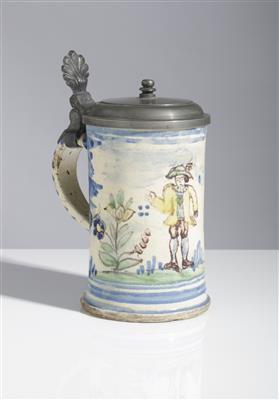 Walzenkrug, Gmunden, "Blau-bunte Periode" um 1740/60 - Spring Auction