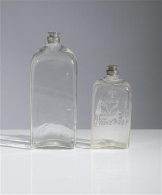 Zwei Zinnverschlussflaschen, Alpenländisch, spätes 18. Jahrhundert - Frühlingsauktion