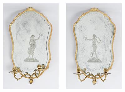 Paar feine Spiegelrahmen mit Leuchterappliken, Italien, 19. Jahrhundert - Autumn auction