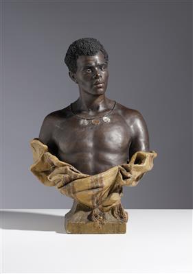 Junger Afrikaner mit entblöstem Körper, Wiener Manufaktur Friedrich Goldscheider, um 1893 - Herbstauktion