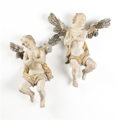 Paar fliegende Engel, 18. Jahrhundert - Spring Auction