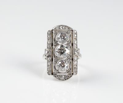 Altschliffbrillant Diamantring, zus. ca. 2,50 ct - Aukce podzim