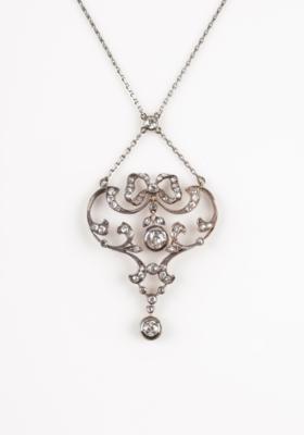 Altschliffbrillant Diamant Collier, zus. ca. 1,55 ct - Spring auction