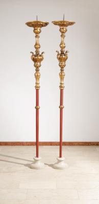 Paar hohe Kandelaber, sog. Torcheren, 18./19. Jahrhundert - Herbstauktion