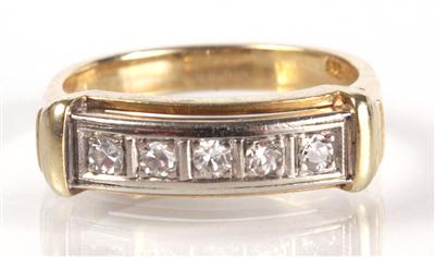 Diamantdamenring zus. ca. 0,10 ct - Arte, antiquariato e gioielli