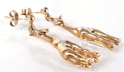 2 Diamantohrstecker "Giraffe" - Arte, antiquariato e gioielli