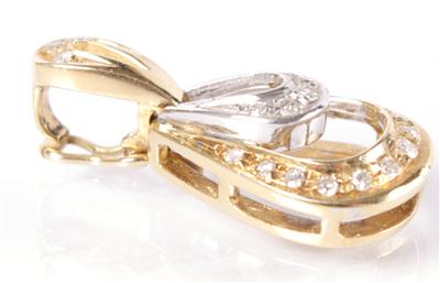 Diamantanhänger zus. ca. 0,15 ct - Arte, antiquariato e gioielli