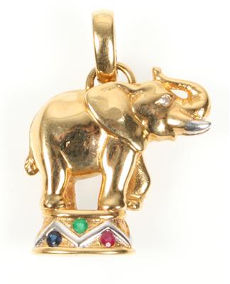 Diamantanhänger "Elefant" - Kunst, Antiquitäten und Schmuck