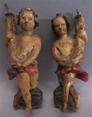 2 kleine Aufsatzengelfiguren, 1. Hälfte 19. Jhdt. - Arte, antiquariato e gioielli