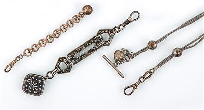 3 Taschenuhren-Ketten (Chatelaine) - Arte, antiquariato e gioielli