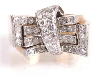 Diamantdamenring zus. ca. 1 ct - Arte, antiquariato e gioielli