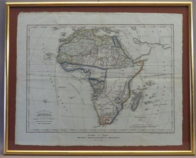 Landkarte von Afrika - Kunst, Antiquitäten und Schmuck