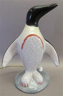 Tischlampe "Pinguin", Karlsruher Majolikafabrik - Kunst, Antiquitäten und Schmuck