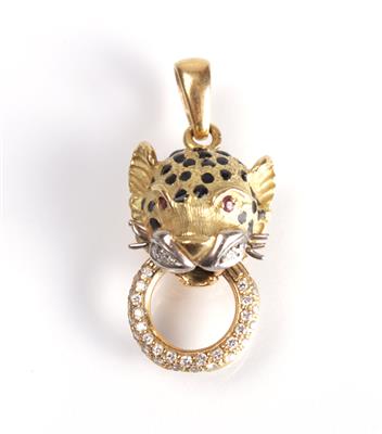 Diamantangehänge "Pantherkopf" - Arte, antiquariato e gioielli
