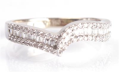 Diamantdamenring zus. ca. 0,60 ct - Arte, antiquariato e gioielli