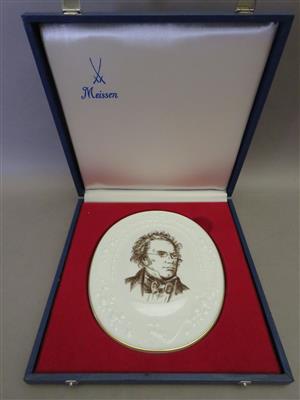 In Memoriam Franz Schubert - Meißen Porzellan-Bildnisplakette, DDR 1978 - Antiques, art and jewellery