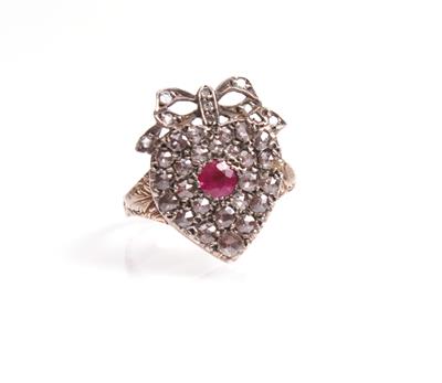 Diamantrautendamenring - Antiques, art and jewellery