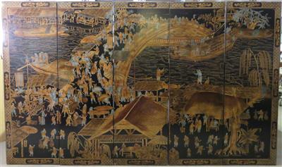 5 chinesische Wandbilder, 20. Jahrhundert - Arte, antiquariato e gioielli