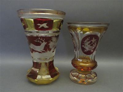 1 Bechervase, 1 Fußbecher, 20. Jhdt. - Kunst, Antiquitäten und Schmuck