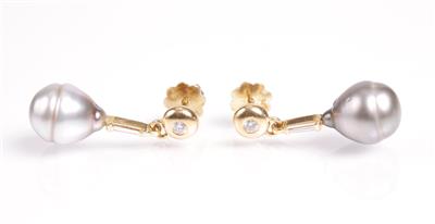 2 Brillant-Diamantohrsteckgehänge - Antiques, art and jewellery