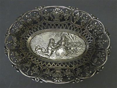 Kleine ovale Silberschale im Rokokostil, Deutsch, 1. Hälfte 20. Jhdt. - Kunst, Antiquitäten und Schmuck